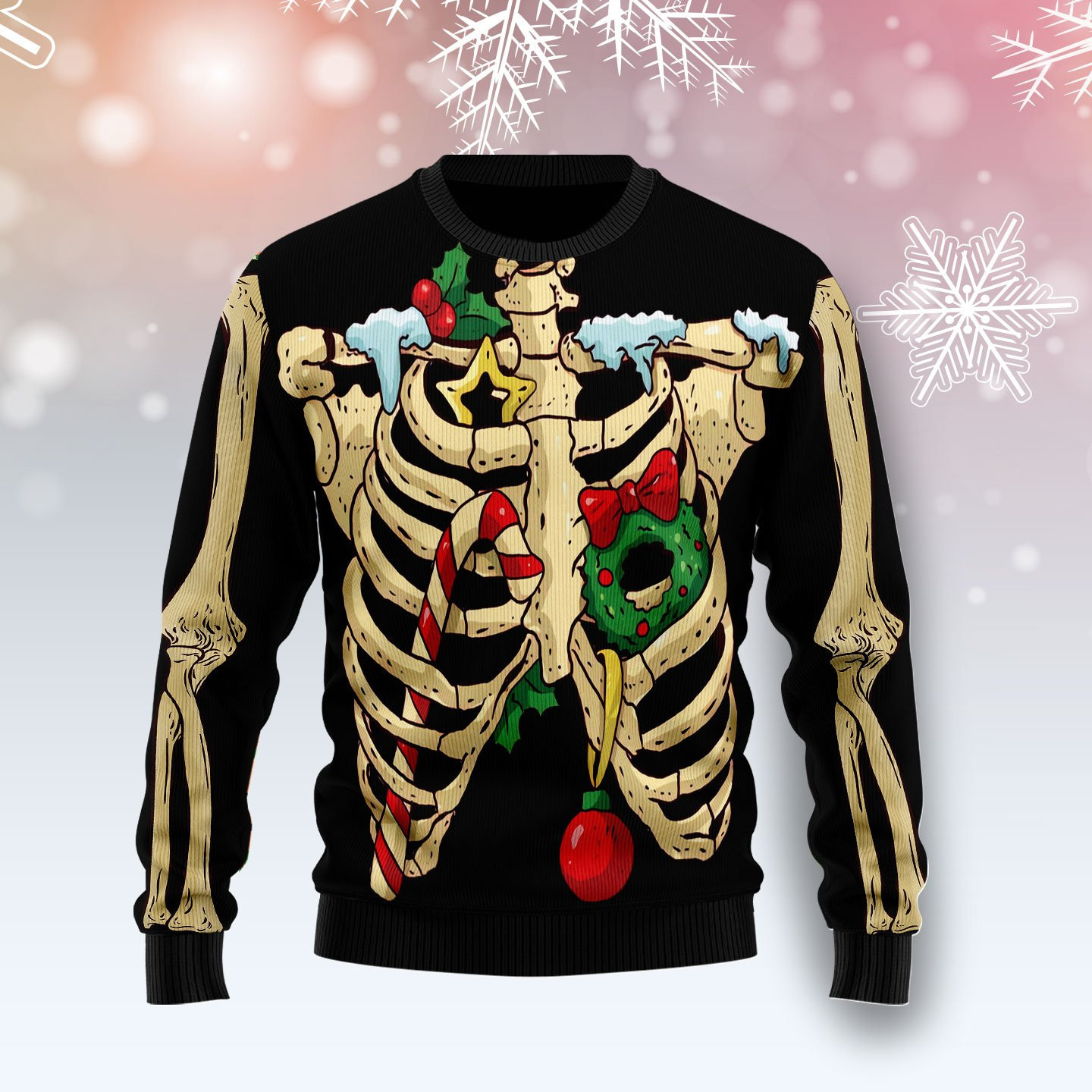 Skeleton Christmas Awesome Ugly Christmas Sweater, Perfect Holiday Gift