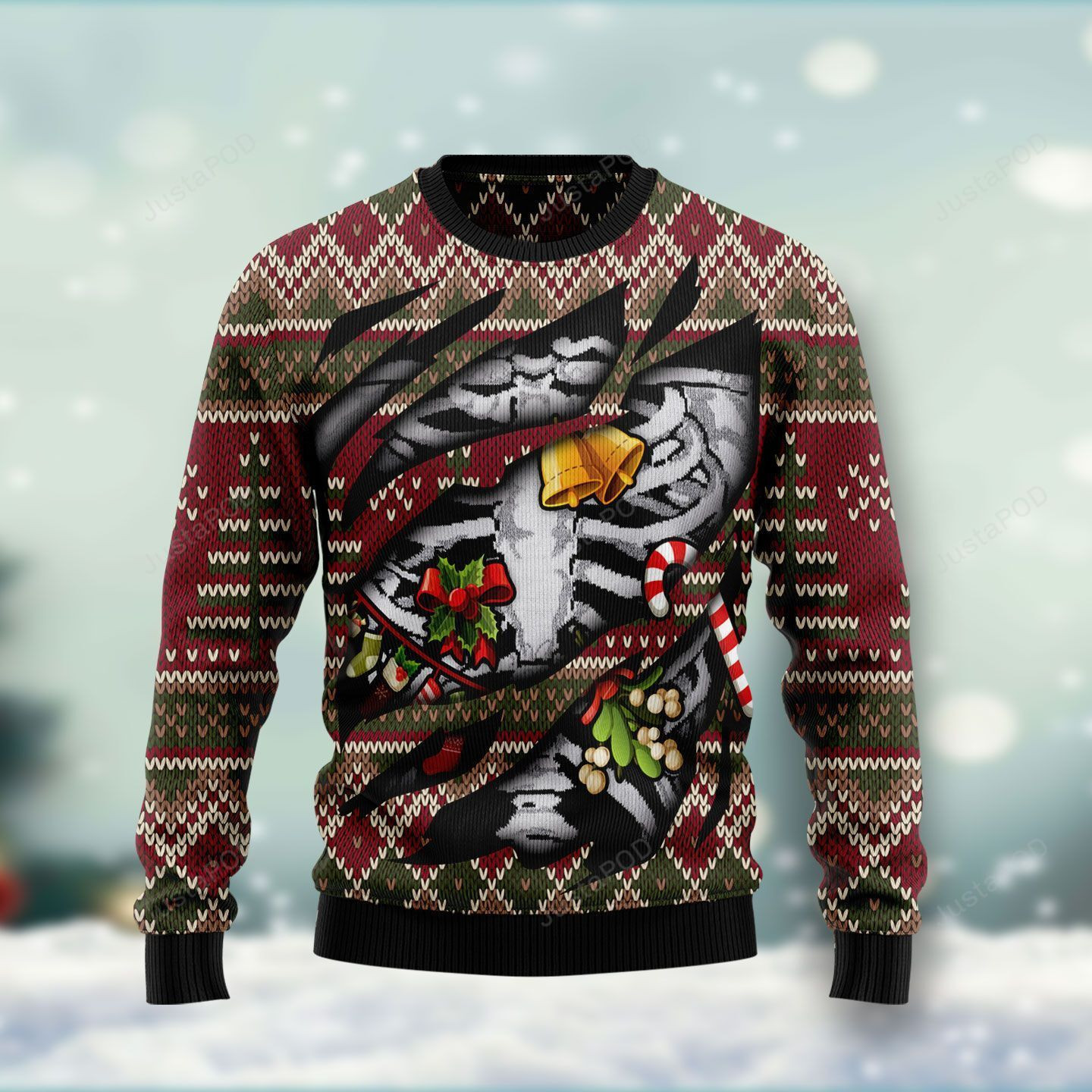 Skeleton Ugly Christmas Sweater, Perfect Holiday Gift