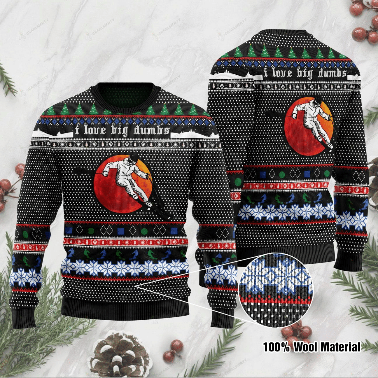 Skiing With Sayings Ugly Christmas Sweater, Perfect Holiday Gift