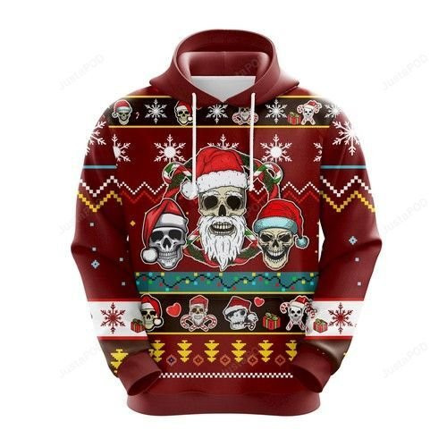 Skull Christmas 3D Ugly Christmas Sweater,