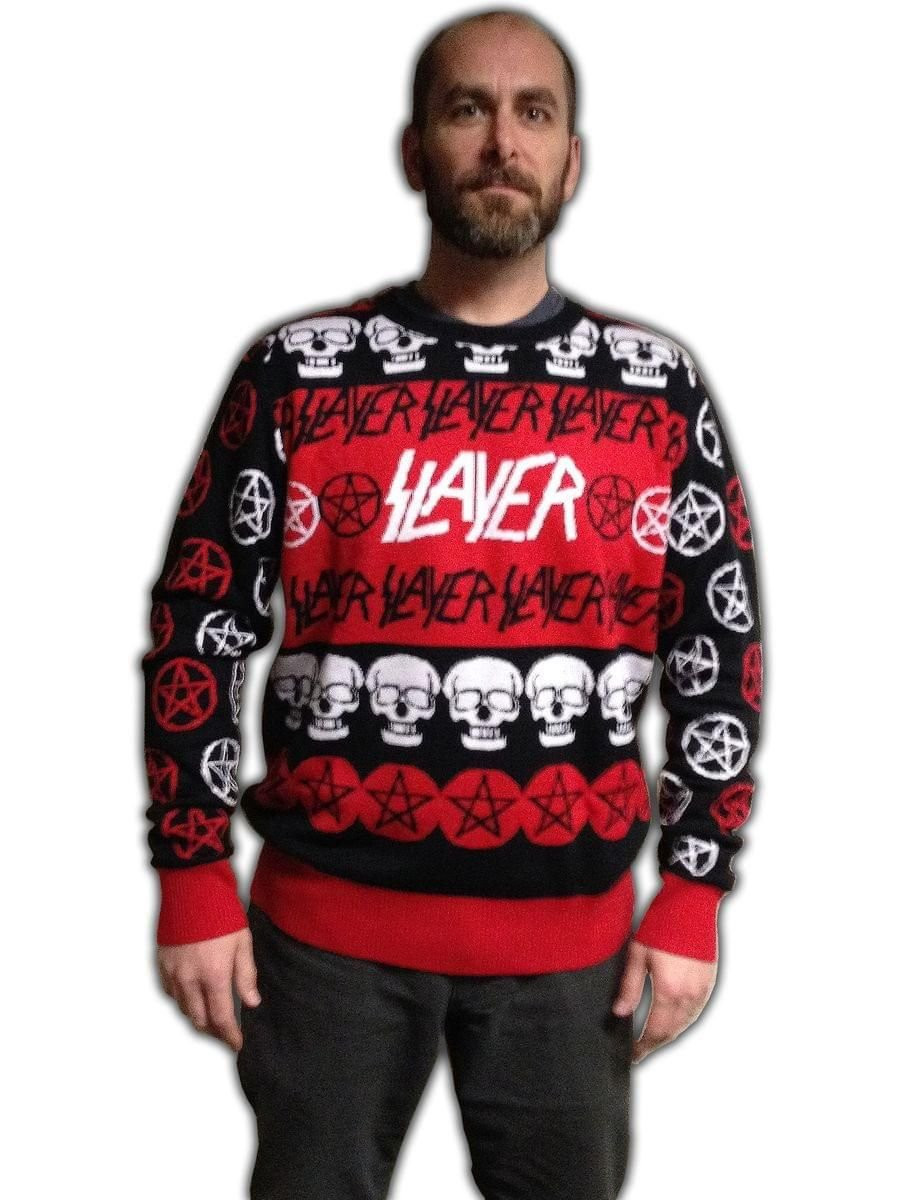 Slayer Pentagram &Amp;Amp; Skulls Adult Ugly Christmas Sweater Perfect Holiday Gift