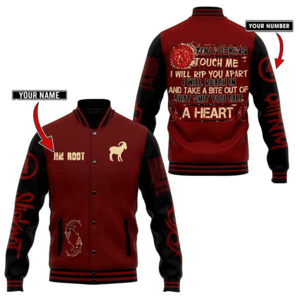 Slipknot Heavy Metal Band Personalized Name Number Baseball Jacket for Men & Women | Music Fan Gift