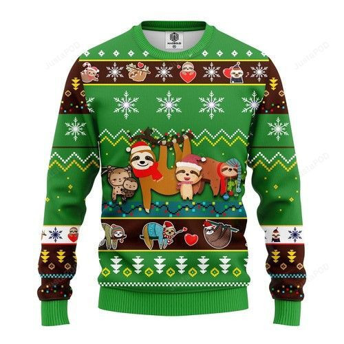 Sloth Cute Noel Ugly Christmas Sweater, Perfect Holiday Gift