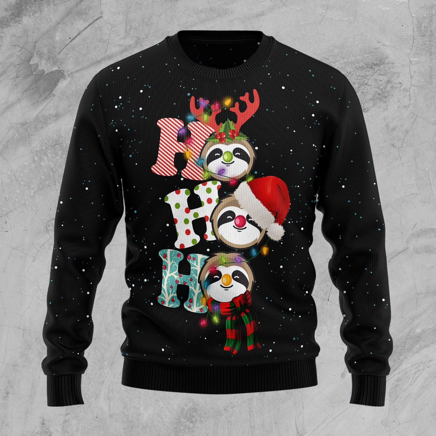 Sloth Ho Ho Ho Ugly Christmas Sweater, Perfect Holiday Gift
