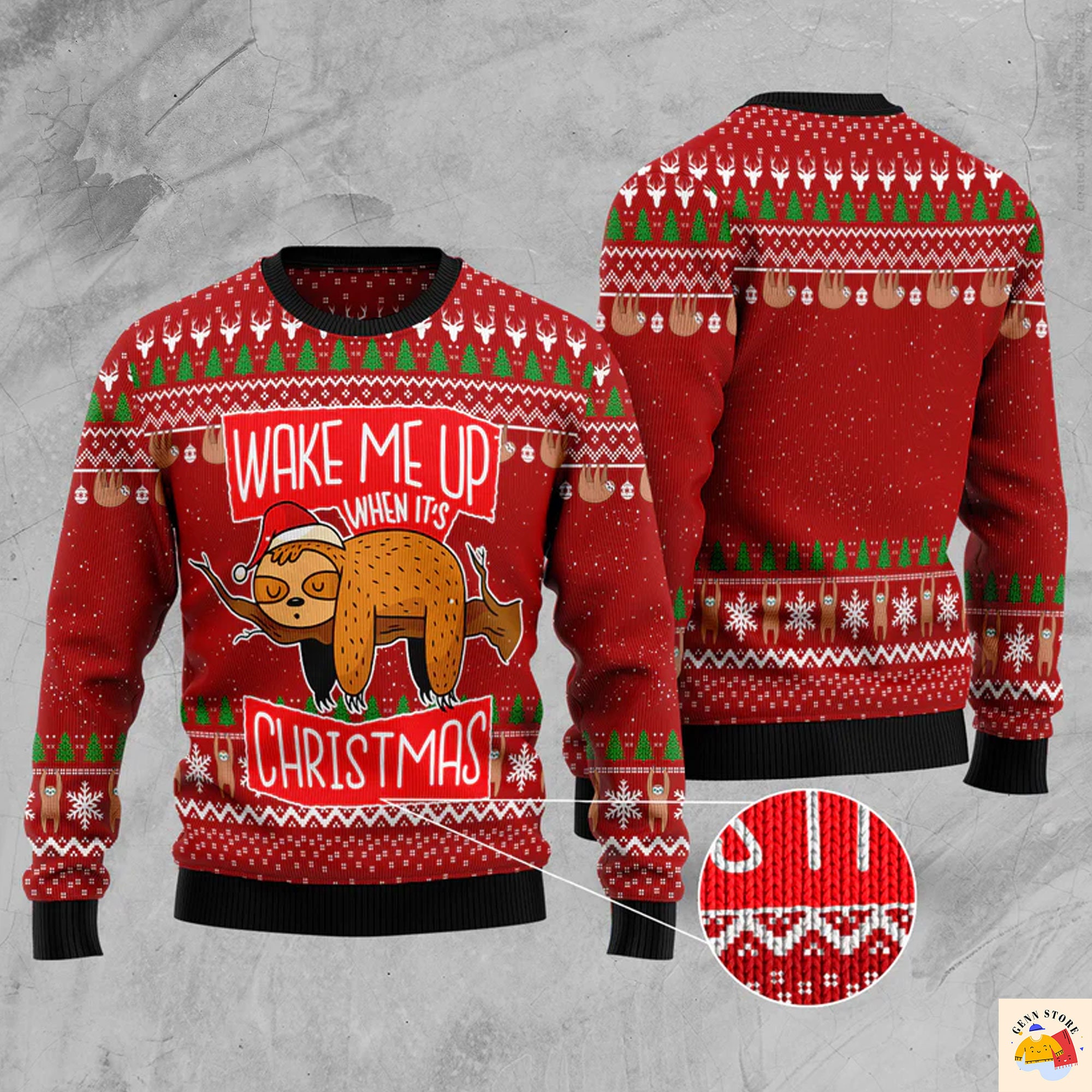 Sloth It's Christmas Ugly Christmas Sweater