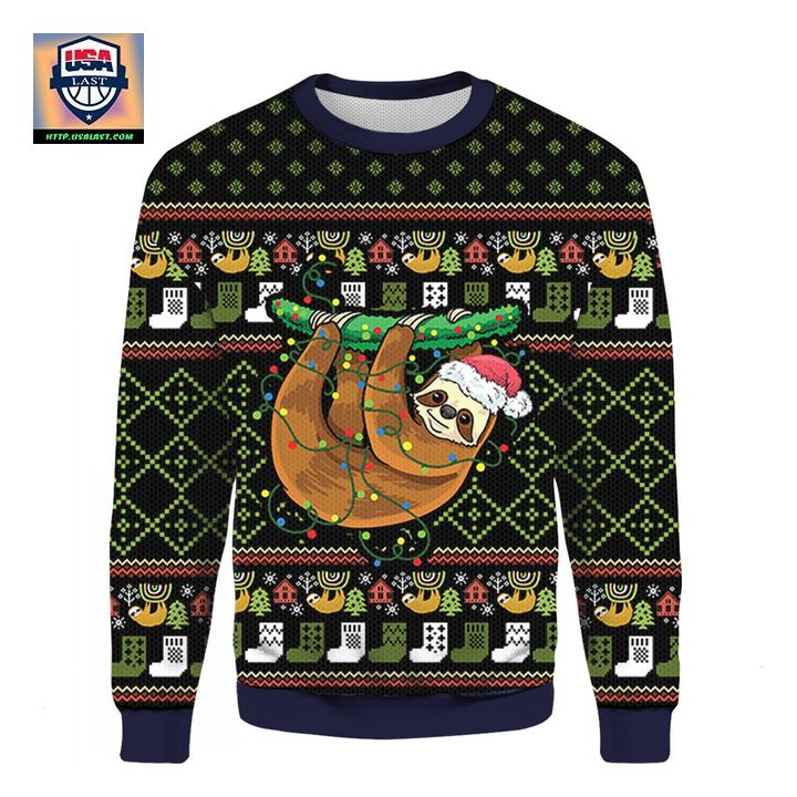 Sloth Light Ugly Xmas 3D Christmas Sweater