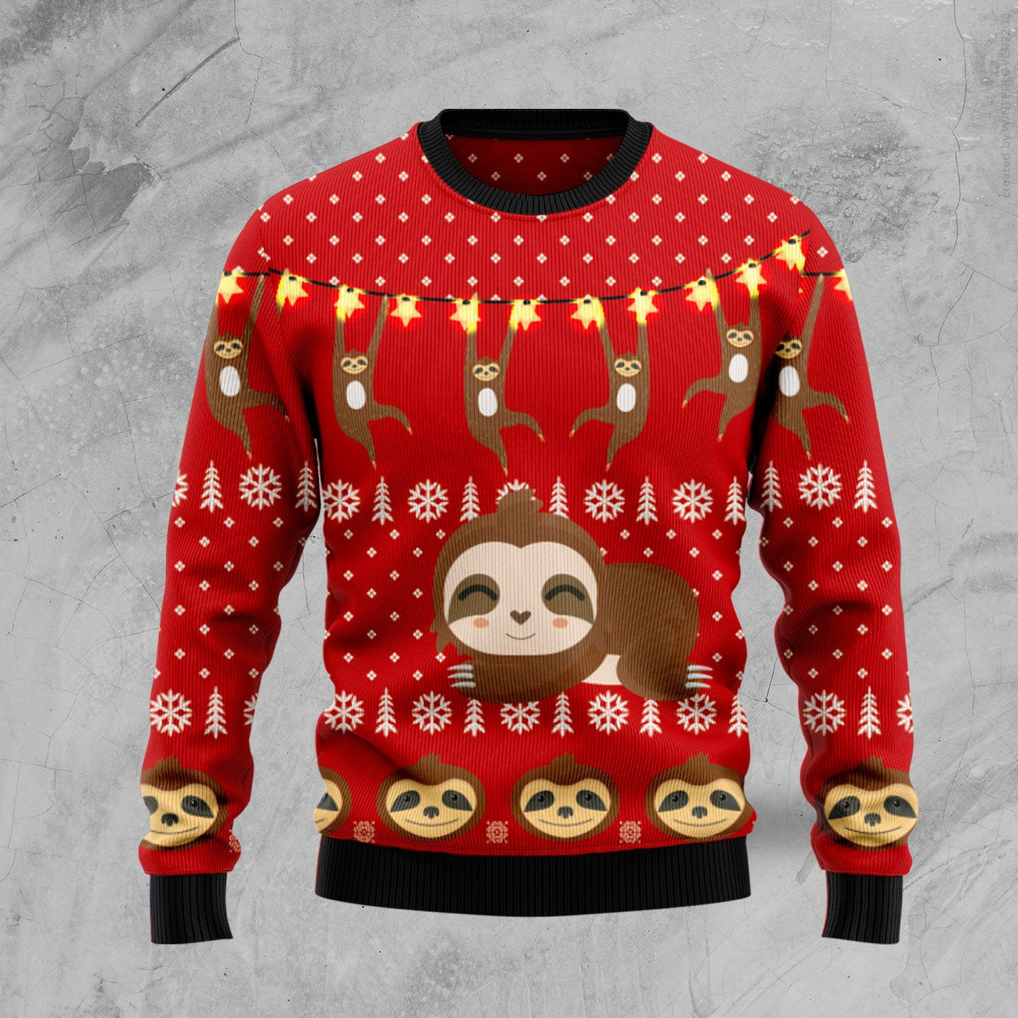 Sloth Lover Ugly Christmas Sweater, Perfect Holiday Gift