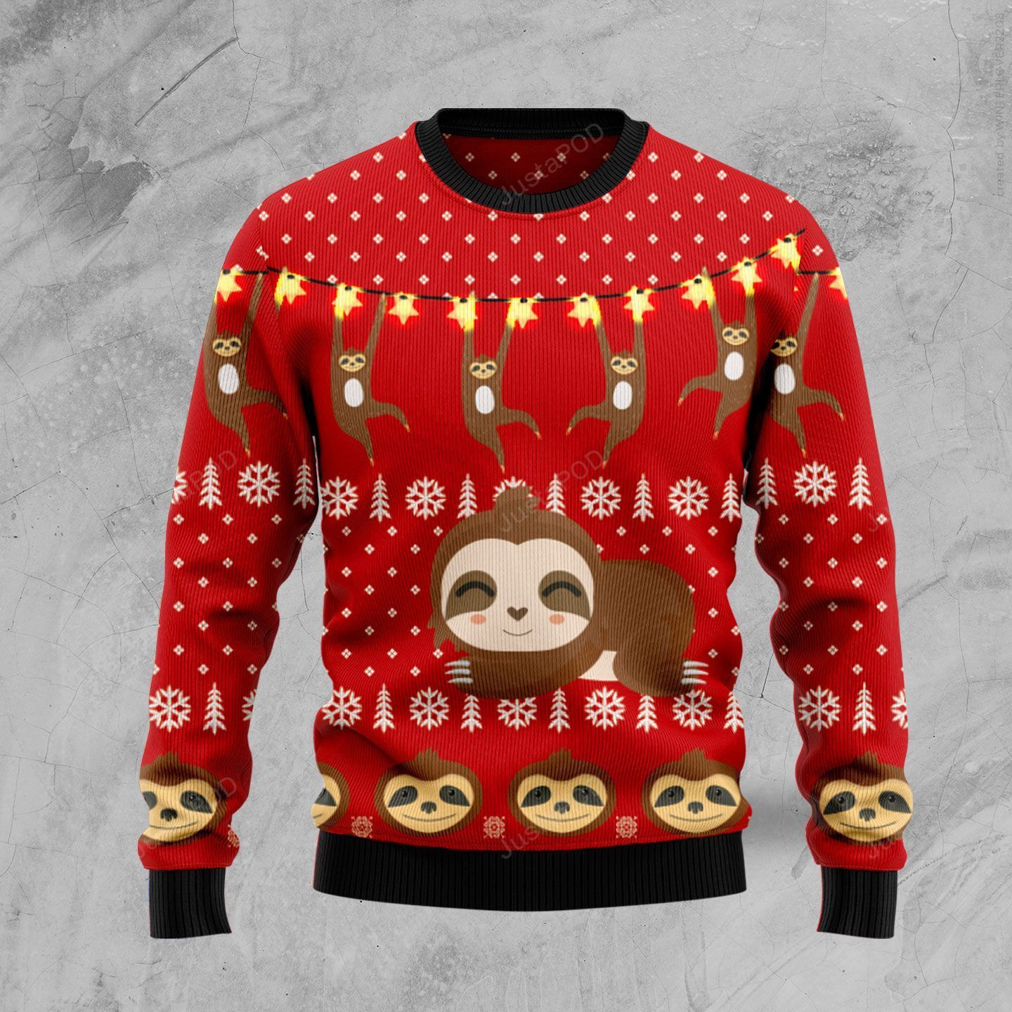 Sloth Lover Ugly Christmas Sweater, Perfect Holiday Gift