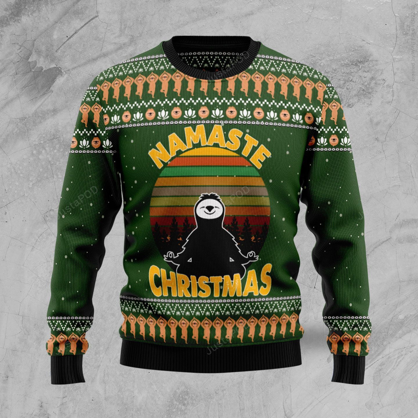 Sloth Namaste Ugly Christmas Sweater, Perfect Holiday Gift