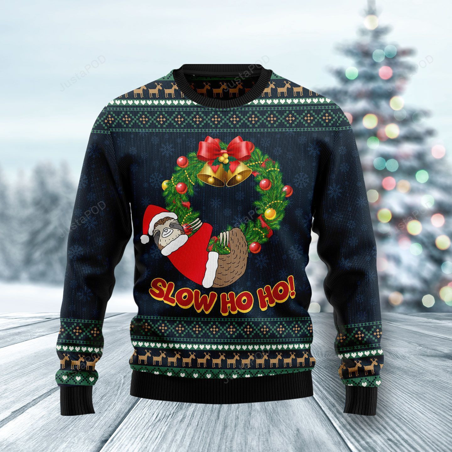 Sloth Slow Ho Ho Ugly Christmas Sweater, Perfect Holiday Gift