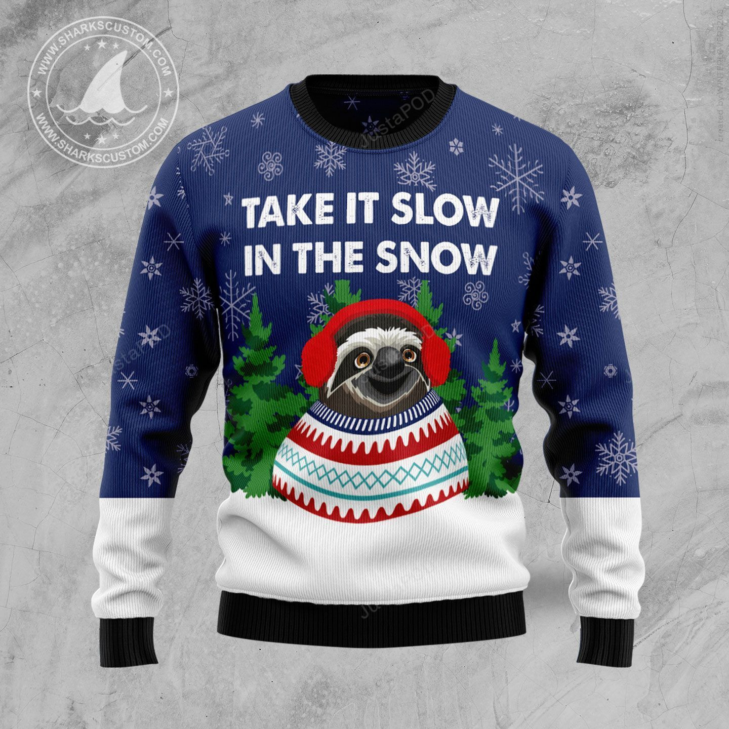 Sloth Take It Slow Ugly Christmas Sweater, Perfect Holiday Gift