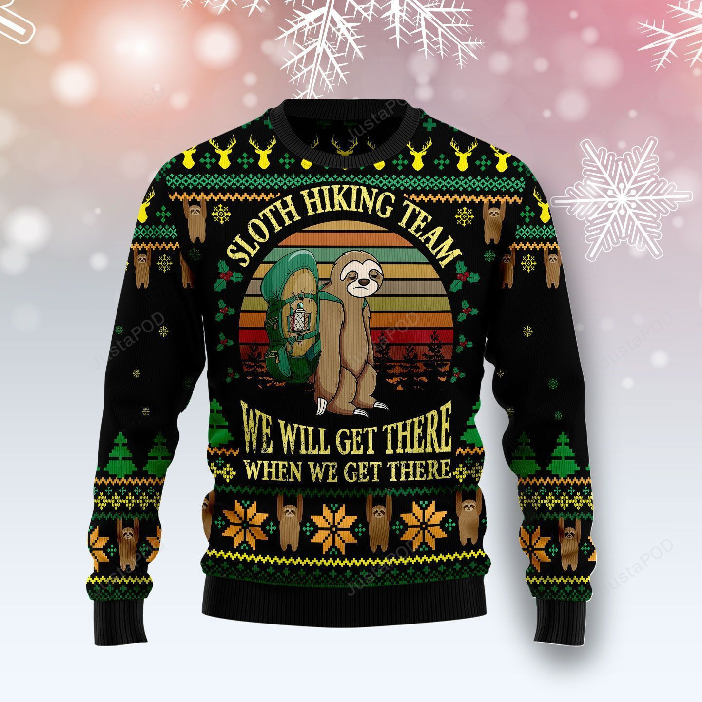 Sloth Team Holiday Ugly Christmas Sweater, Perfect Holiday Gift