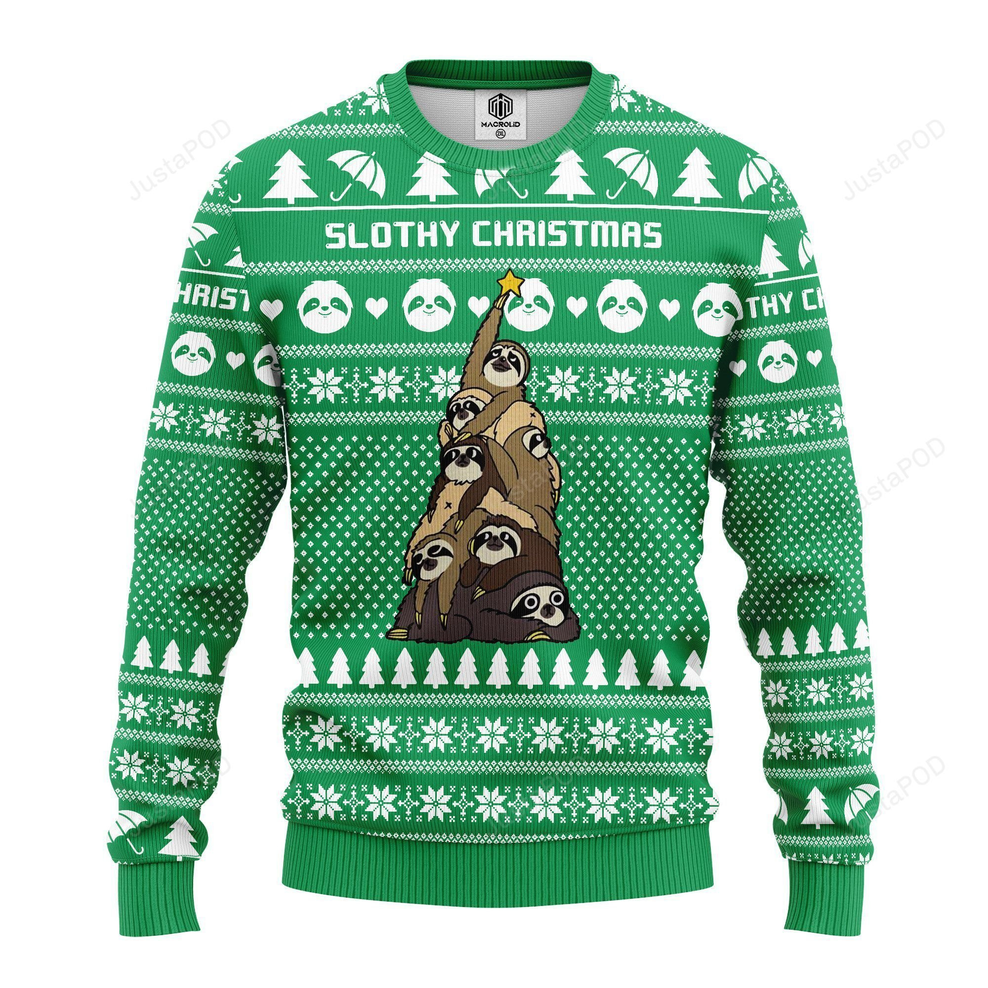 Sloth Tree Ugly Christmas Sweater, Perfect Holiday Gift