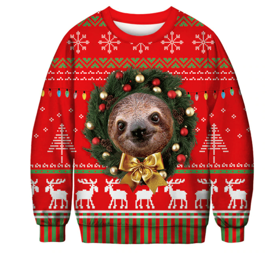 Sloth Ugly Christmas Sweater, Perfect Holiday Gift