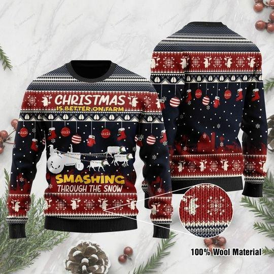 Smashing Through The Snow Ugly Christmas Sweater, Perfect Holiday Gift