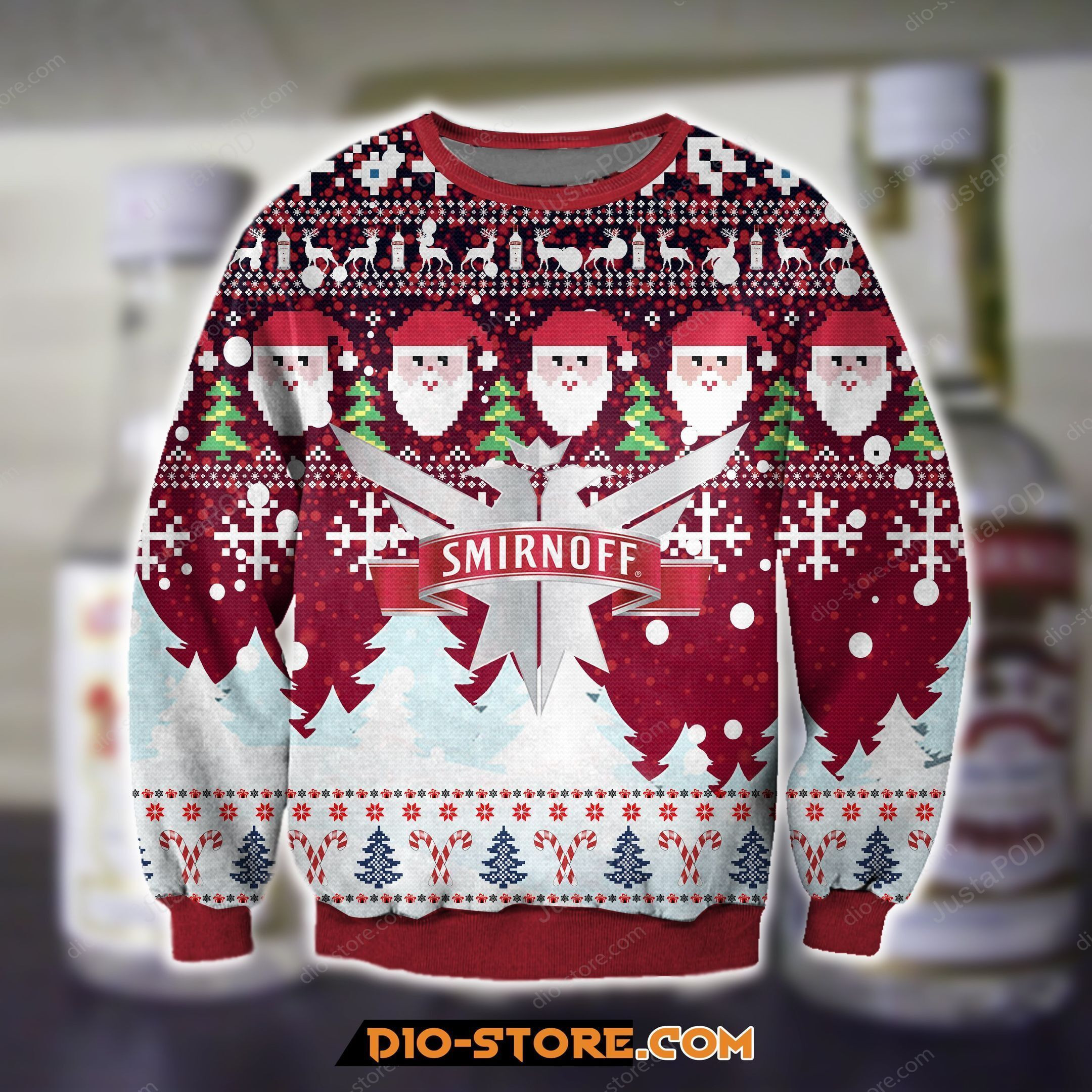 Smirnoff Vodka Wine Knitting Pattern Ugly Christmas Sweater, Perfect Holiday Gift