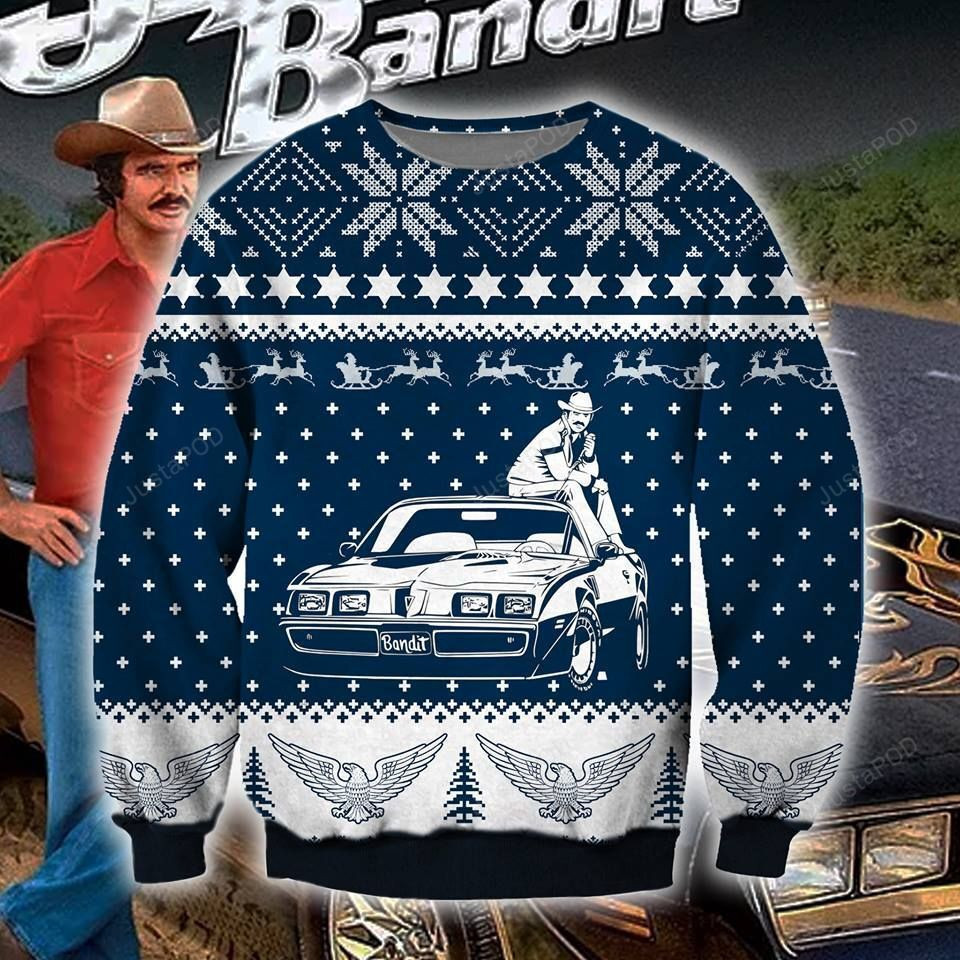 Smokey And The Bandit Knitting Pattern 3D Print Ugly Christmas Sweater, Perfect Holiday Gift
