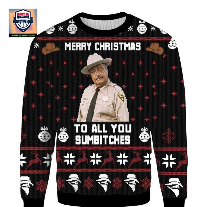 Smokey And The Bandit Merry Christmas To All You Sumbitches Ugly 3D Sweater