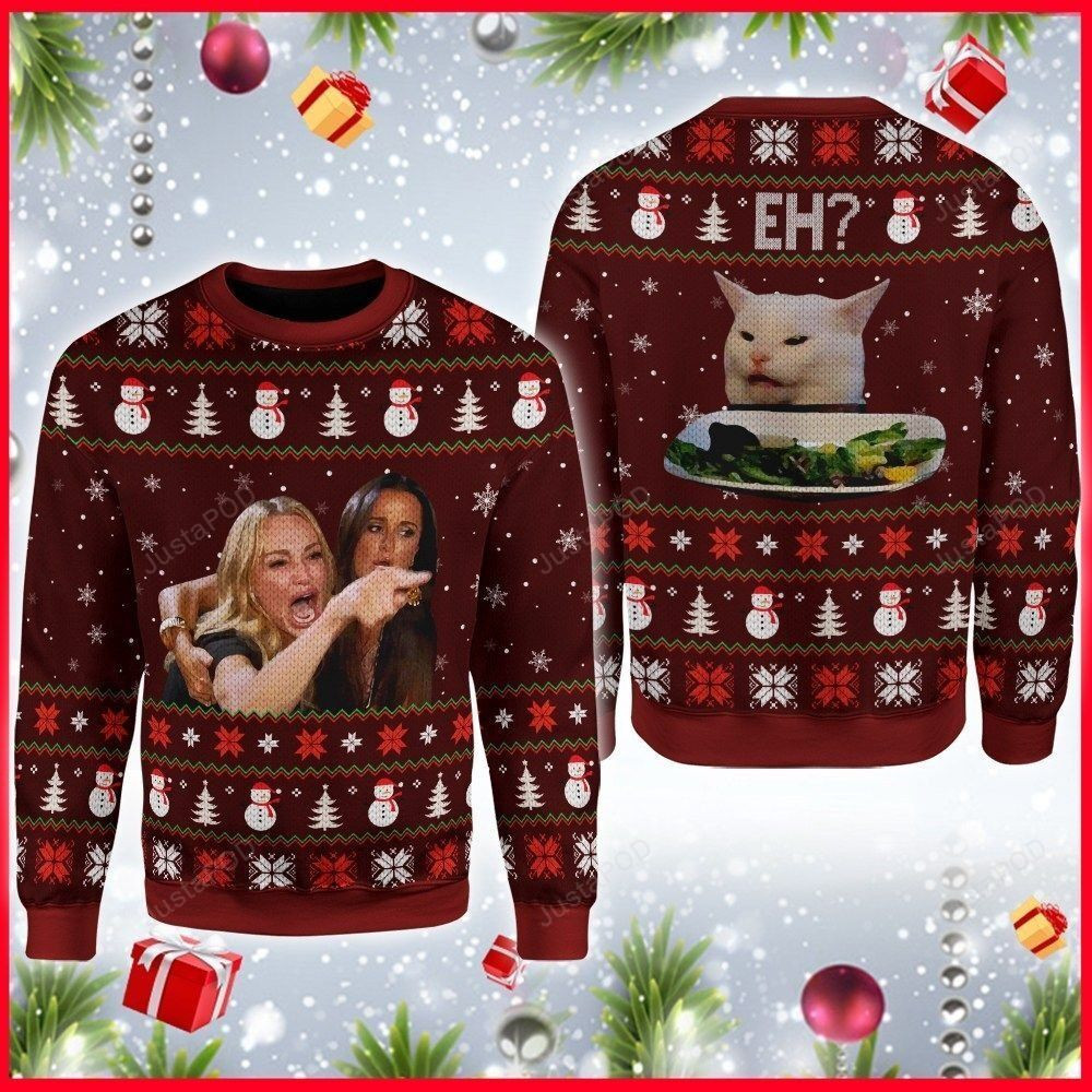 Smudge The Cat 3D Ugly Christmas Sweater,