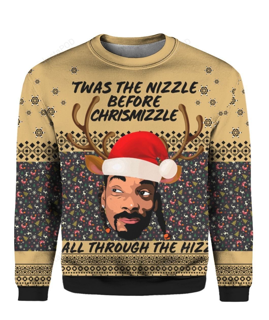 Snoop Dogg Twas The Nizzle Before Chrismizzle Ugly Christmas Sweater Perfect Holiday Gift