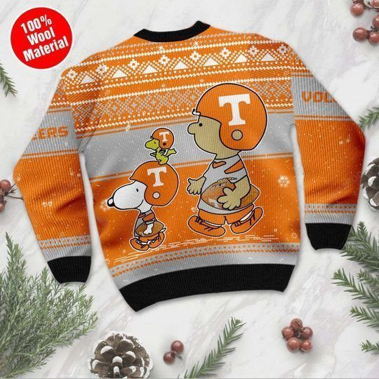 Snoopy And Charlie Brown Tennessee Volunteers Ugly Christmas Sweater Perfect Holiday Gift