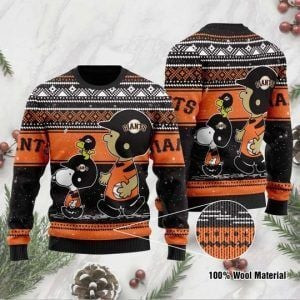 Snoopy Charlie Brown San Francisco Giants Ugly Christmas Sweater, Perfect Holiday Gift