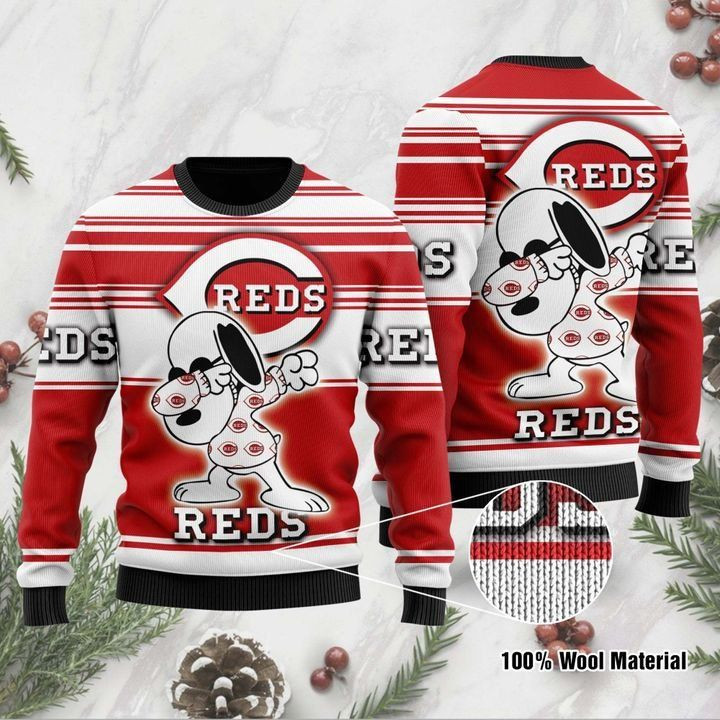 Snoopy Cincinnati Reds For Baseball For Fans Ugly Christmas Sweater, Perfect Holiday Gift