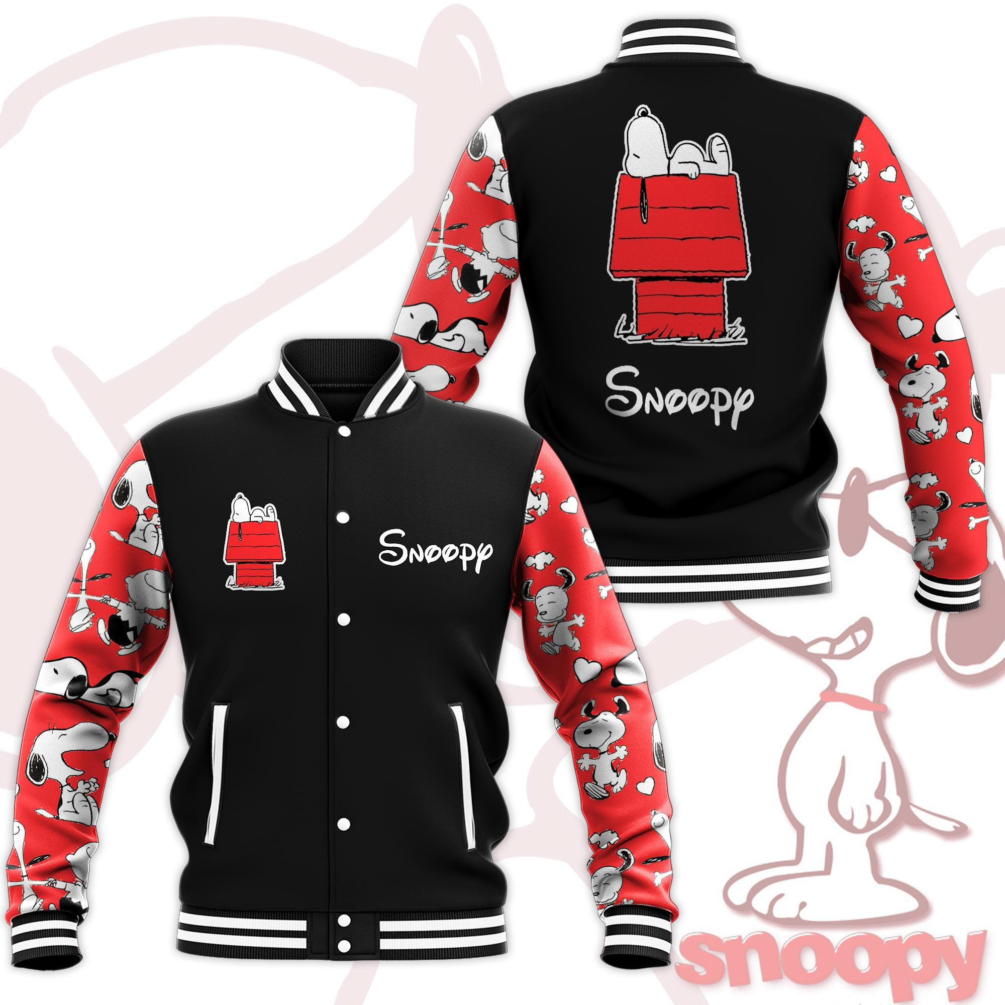 Snoopy Fashion Baseball Jacket for Men & Women | Cartoon Fan Gift