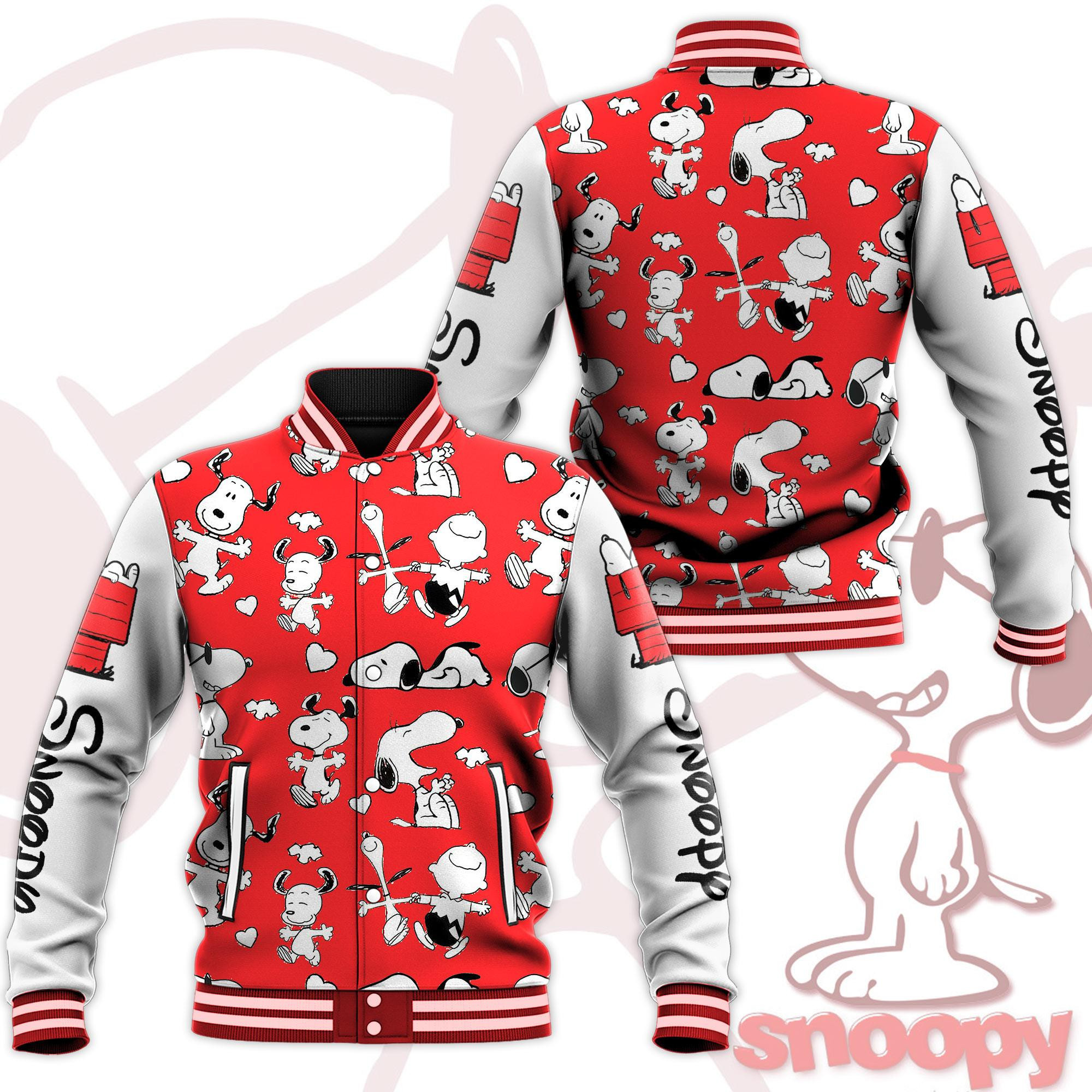 Snoopy Fashion Baseball Jacket for Men & Women | Cartoon Fan Gift