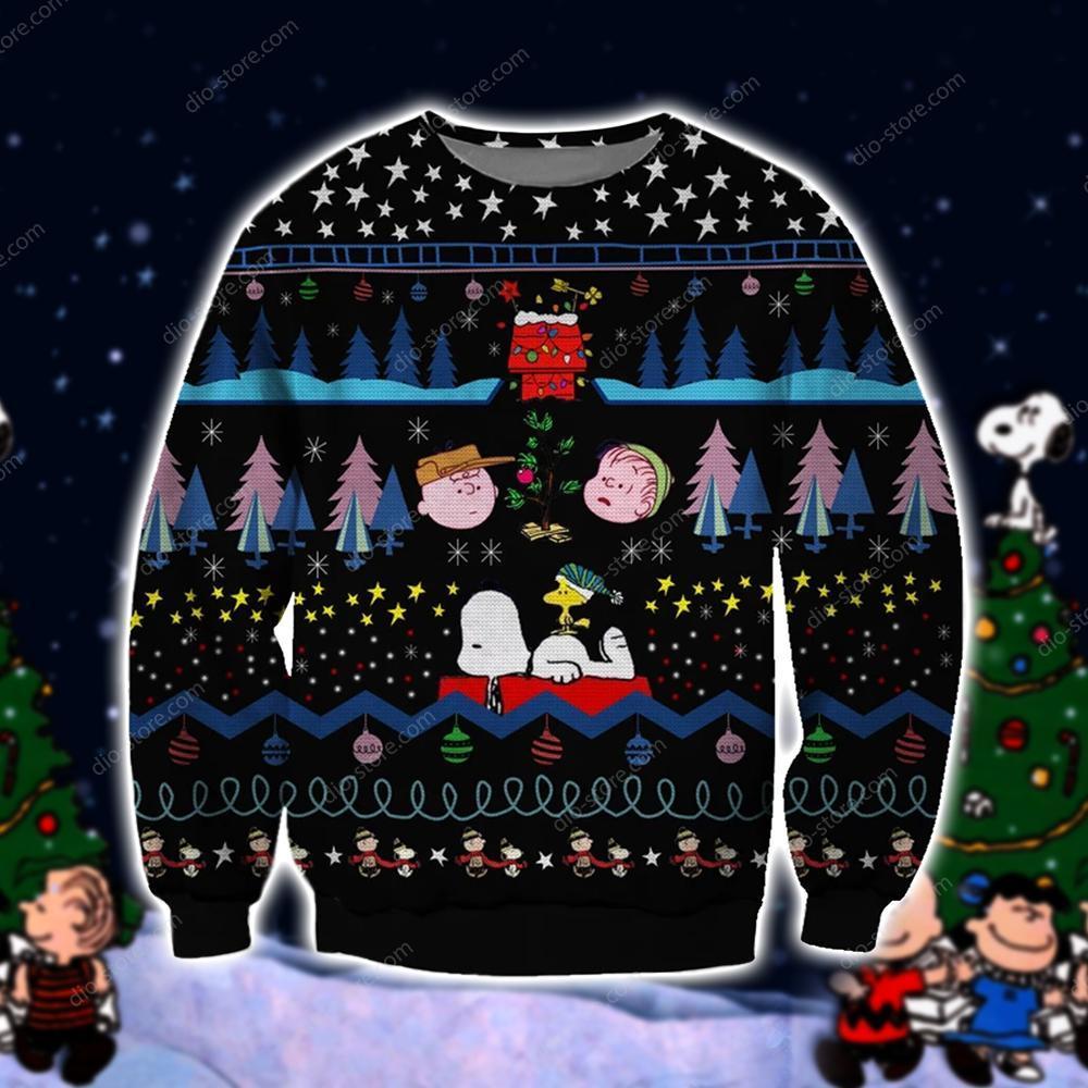 Snoopy Knitting Pattern 3D Print Ugly Christmas Sweater