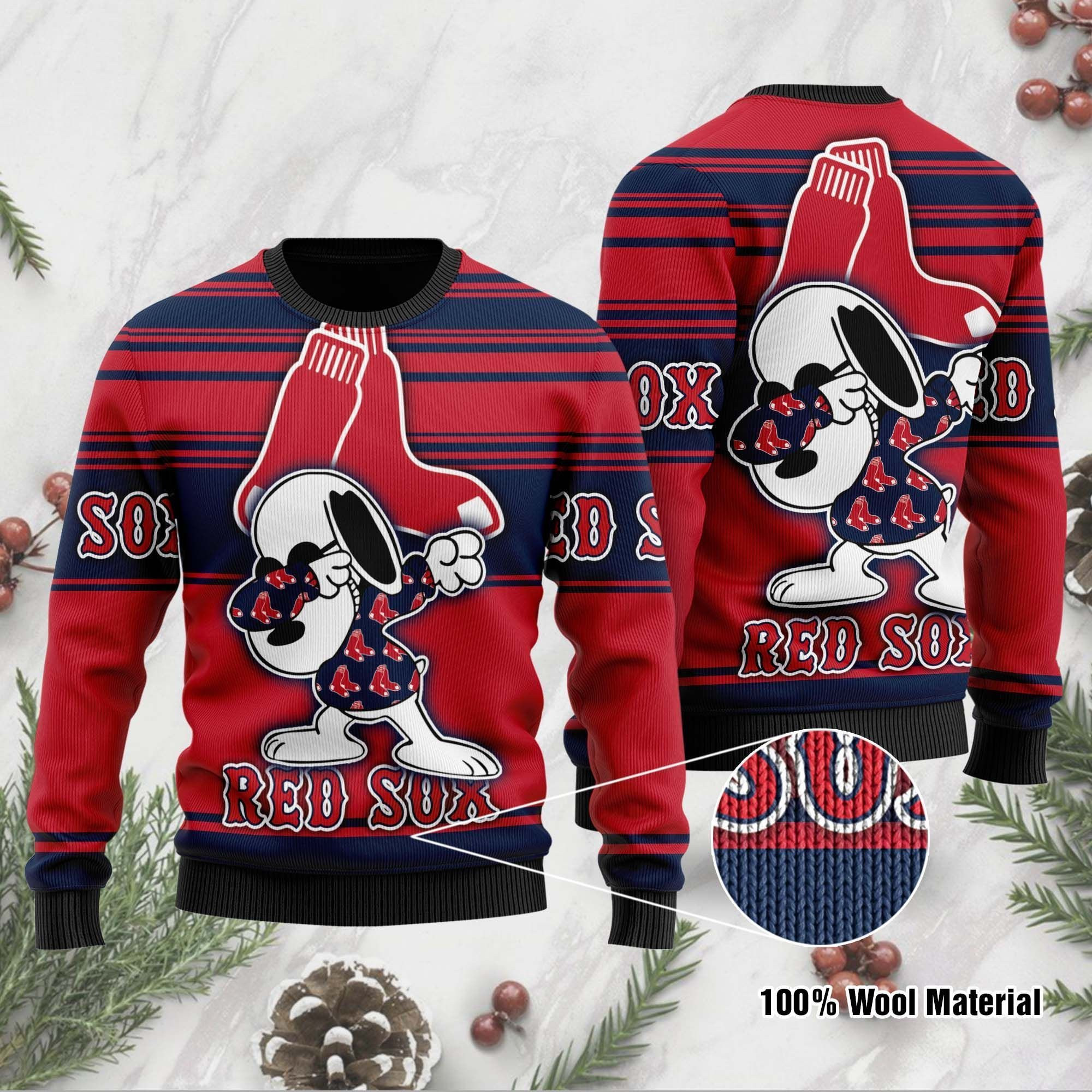 Snoopy Love Boston Red Sox For Baseball - Mlb Fans Ugly Christmas Sweater, Perfect Holiday Gift