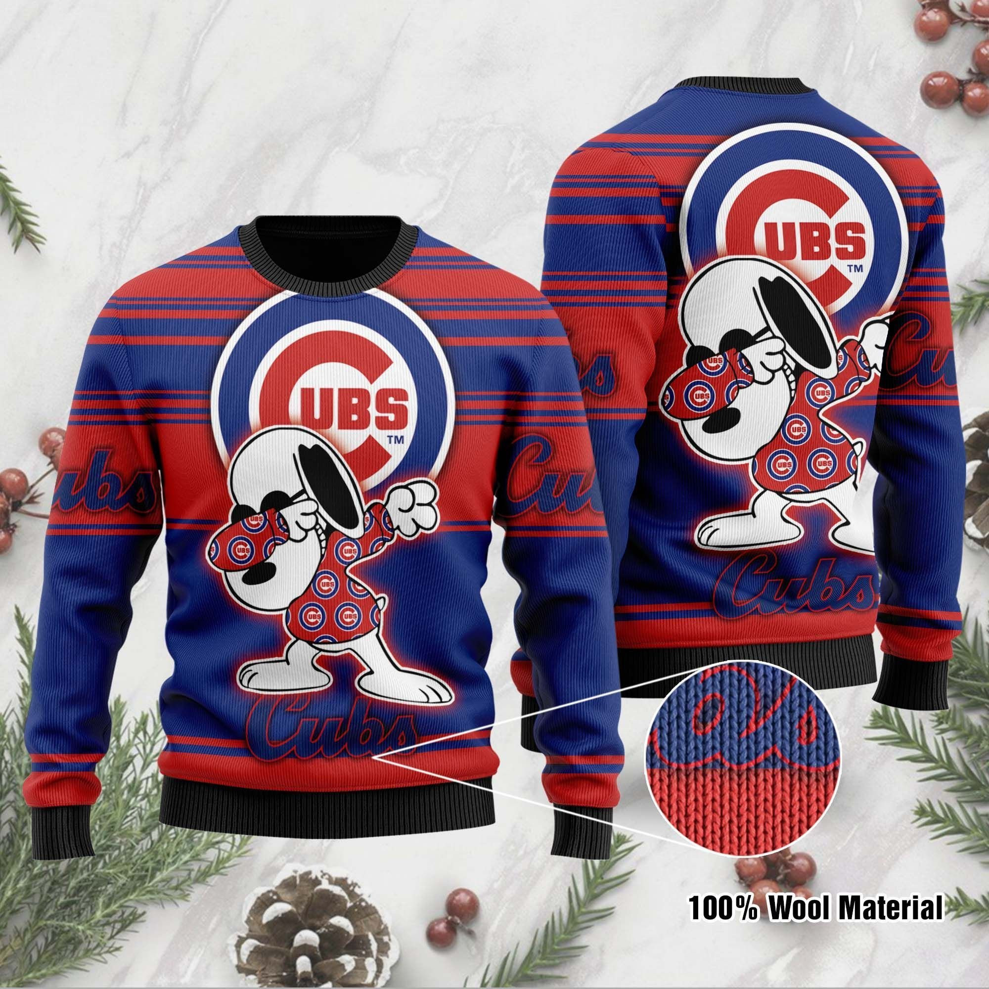 Snoopy Love Chicago Cubs For Baseball - Mlb Fans Ugly Christmas Sweater, Perfect Holiday Gift