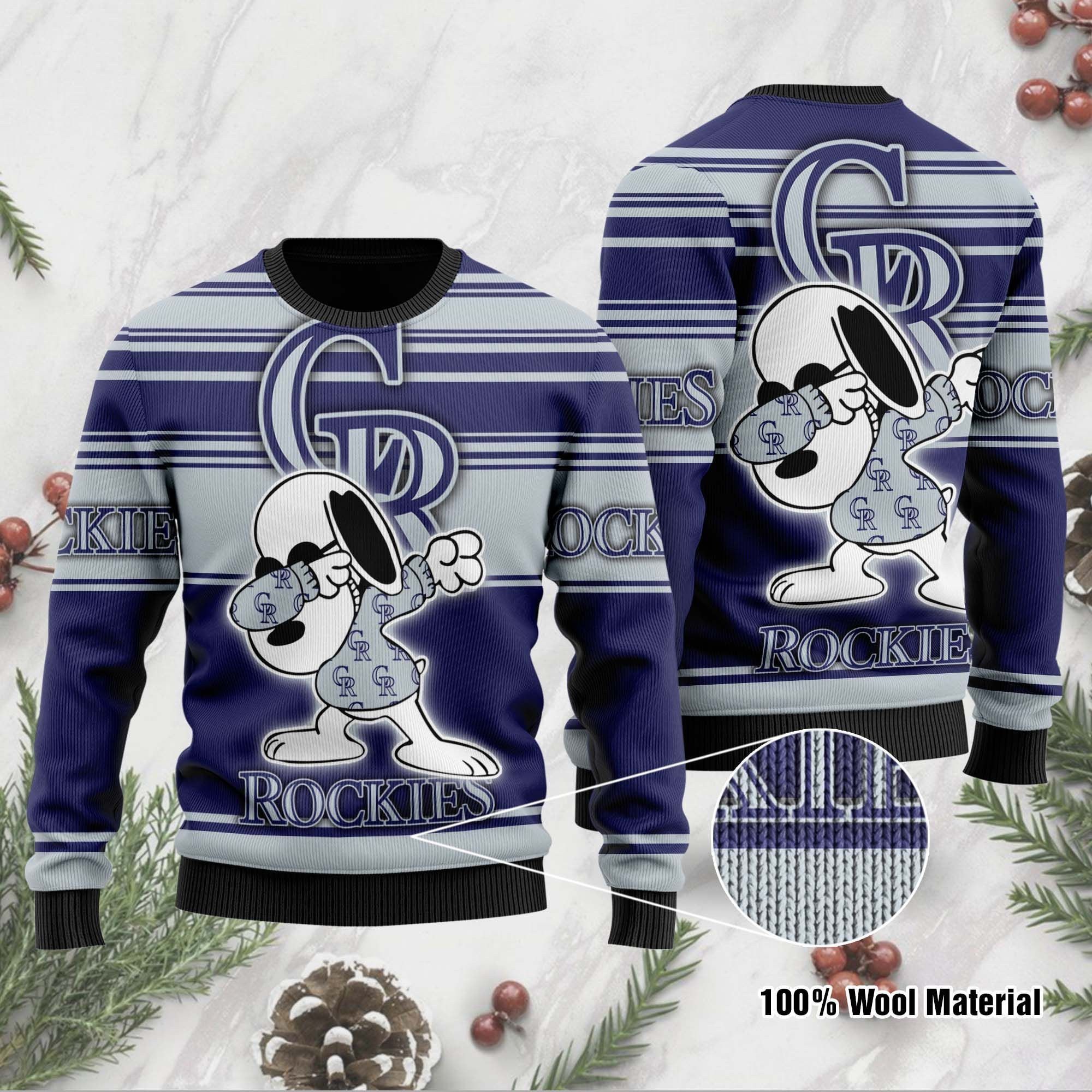 Snoopy Love Colorado Rockies For Baseball - Mlb Fans Ugly Christmas Sweater, Perfect Holiday Gift