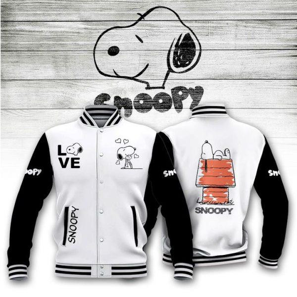 Snoopy Love Fashion Baseball Jacket for Men & Women | Cartoon Fan Gift
