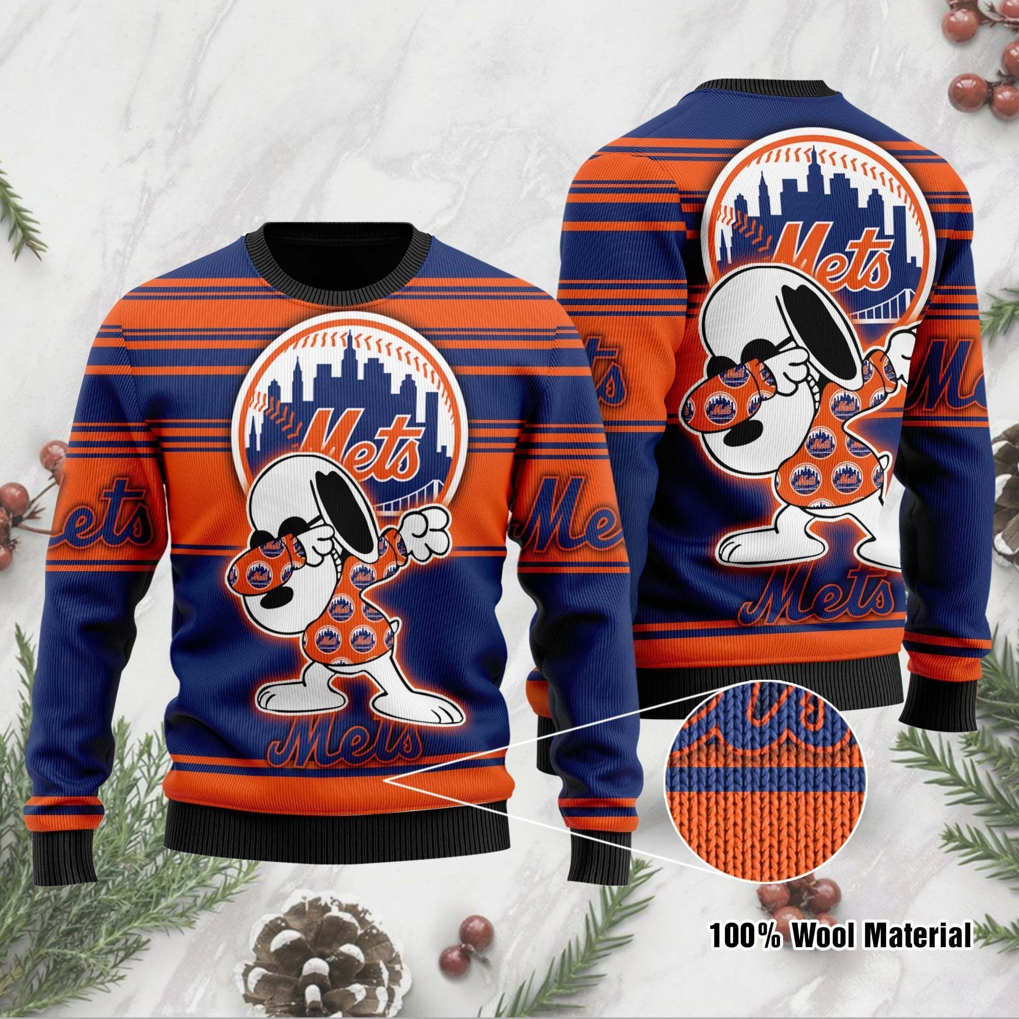 Snoopy Love New York Mets For Baseball - Mlb Fans Ugly Christmas Sweater, Perfect Holiday Gift
