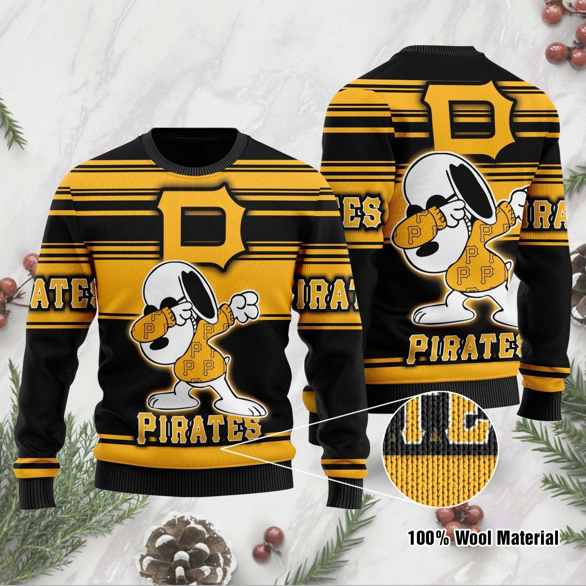 Snoopy Love Pittsburgh Pirates For Baseball - MLB Fans Ugly Christmas Sweater