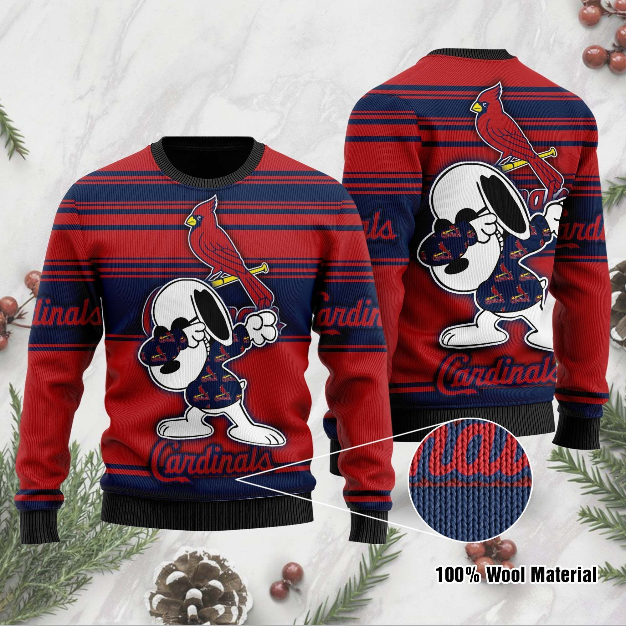 Snoopy Love St Louis Cardinals For Baseball - Mlb Fans Ugly Christmas Sweater, Perfect Holiday Gift