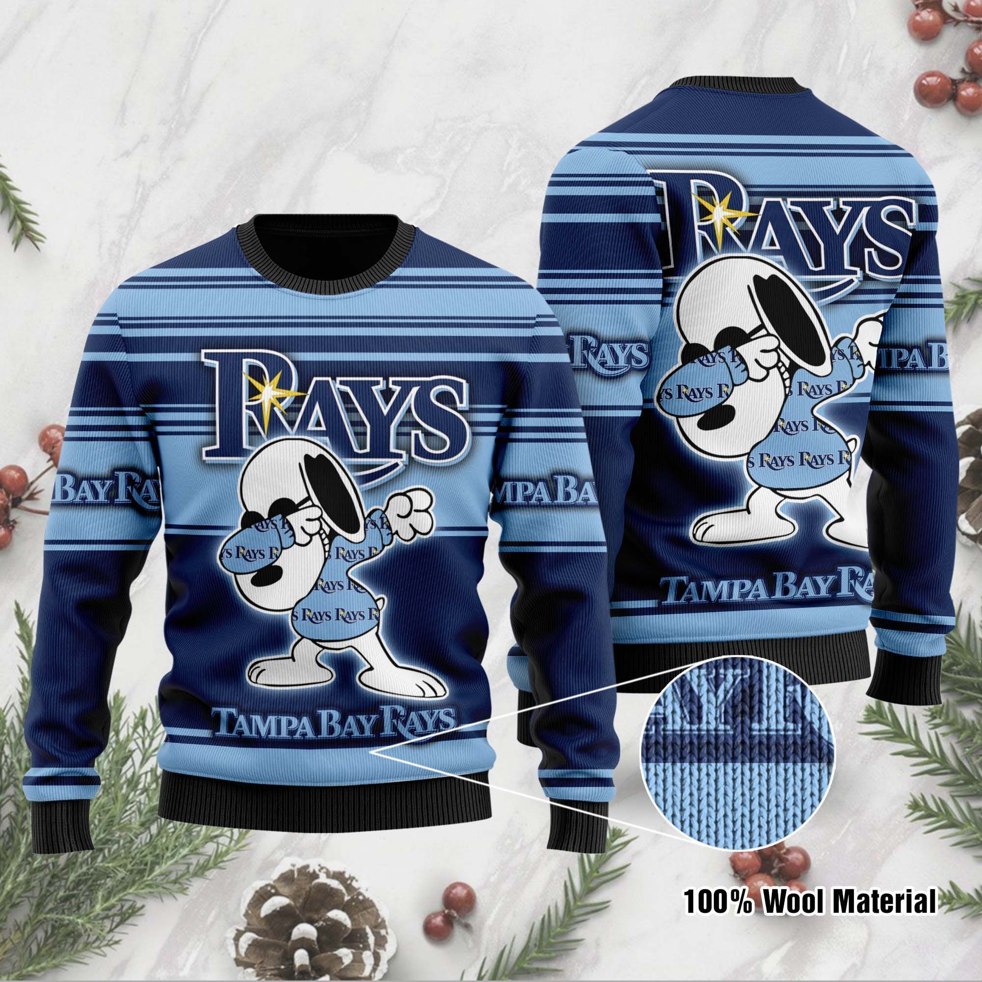 Snoopy Love Tampa Bay Rays For Baseball - MLB Fans Ugly Christmas Sweater