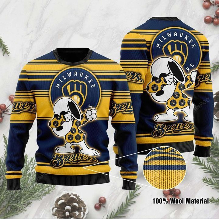 Snoopy Milwaukee Brewers Ugly Christmas Sweater, Perfect Holiday Gift