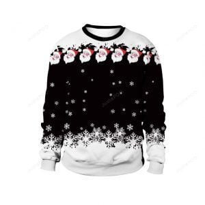 Snow And Santa Clause Ugly Christmas Sweater, Perfect Holiday Gift