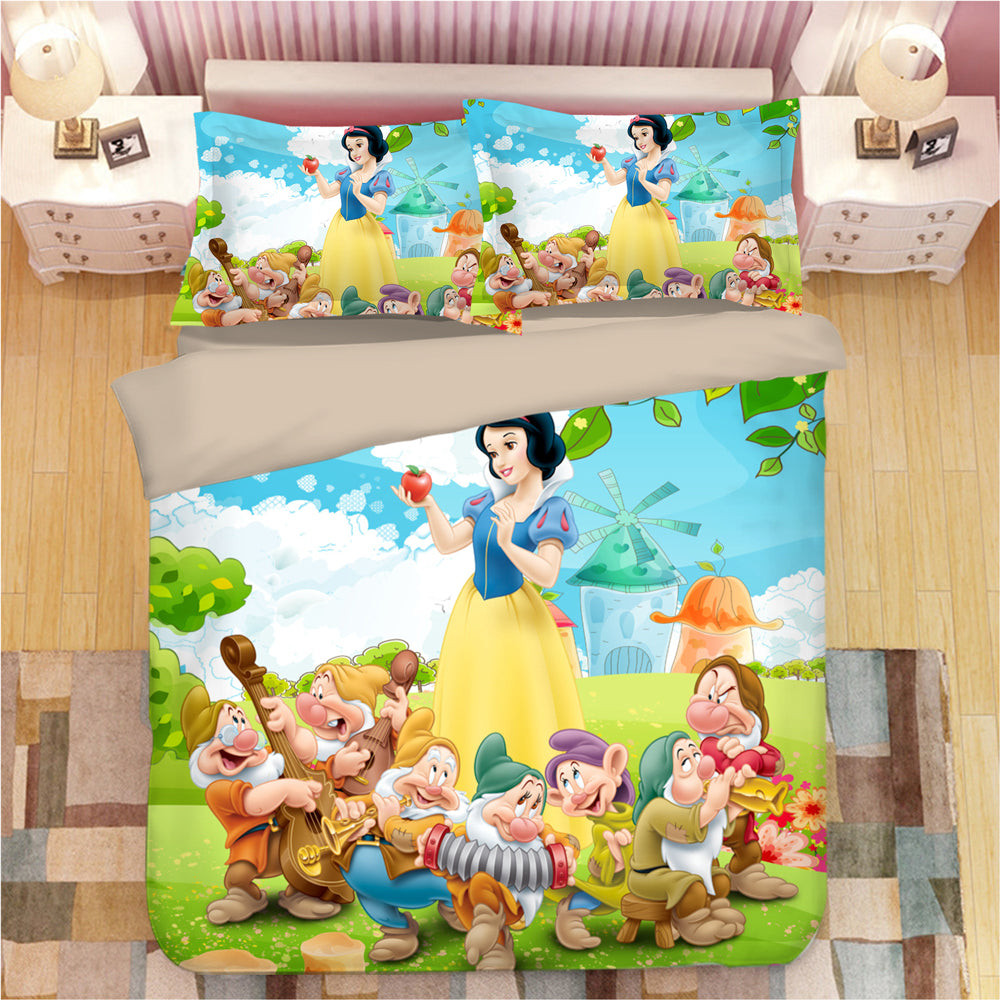 Snow White Princess Beauty Duvet Cover Quilt Cover Pillowcase Bedding Set Bed Linen Home Bedroom Decor