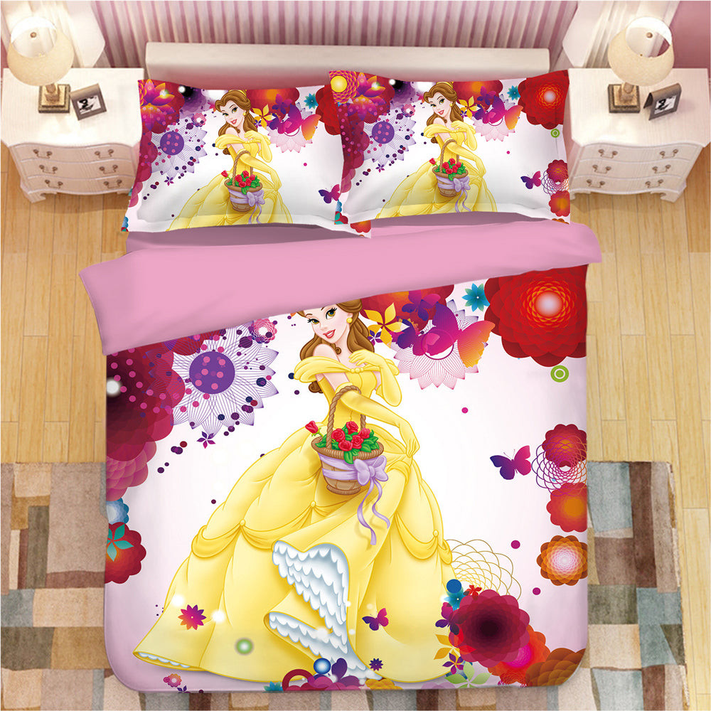 Snow White Princess Beauty Duvet Cover Quilt Cover Pillowcase Bedding Set Bed Linen Home Bedroom Decor
