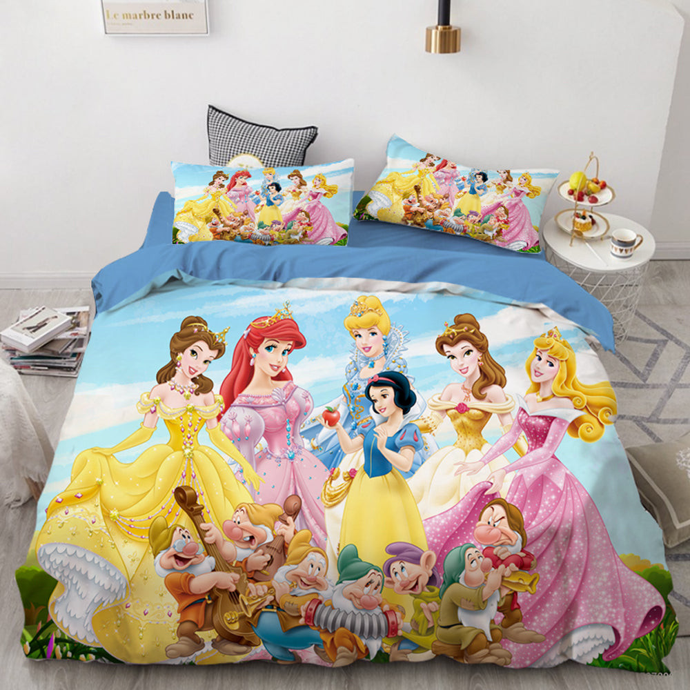 Snow White Princess Beauty Duvet Cover Quilt Cover Pillowcase Bedding Set Bed Linen Home Bedroom Decor