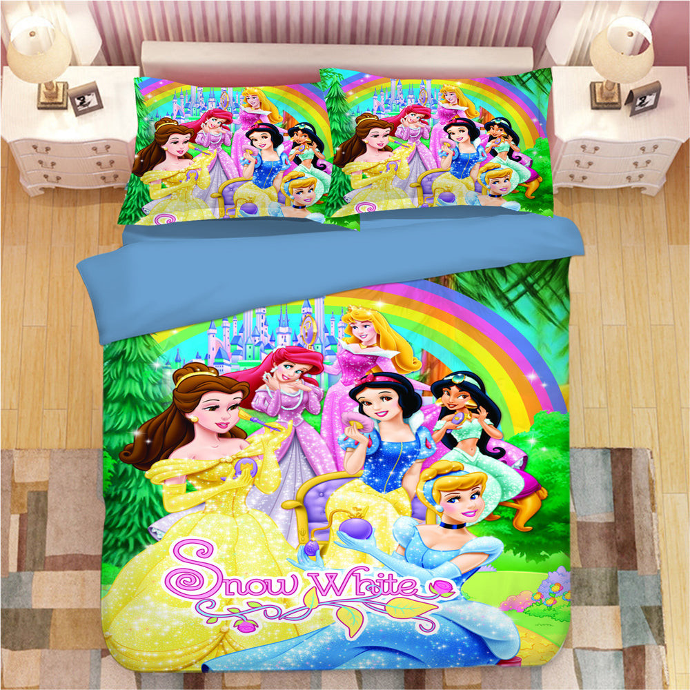 Snow White Princess Beauty Duvet Cover Quilt Cover Pillowcase Bedding Set Bed Linen Home Bedroom Decor