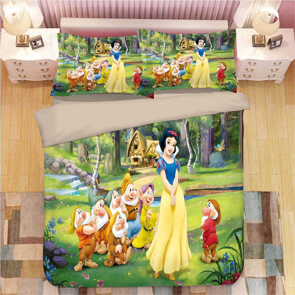Snow White Princess Beauty Duvet Cover Quilt Cover Pillowcase Bedding Set Bed Linen Home Bedroom Decor