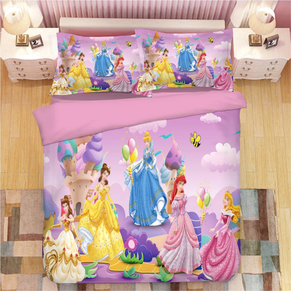 Snow White Princess Duvet Cover Quilt Cover Pillowcase Bedding Set Bed Linen Home Bedroom Decor