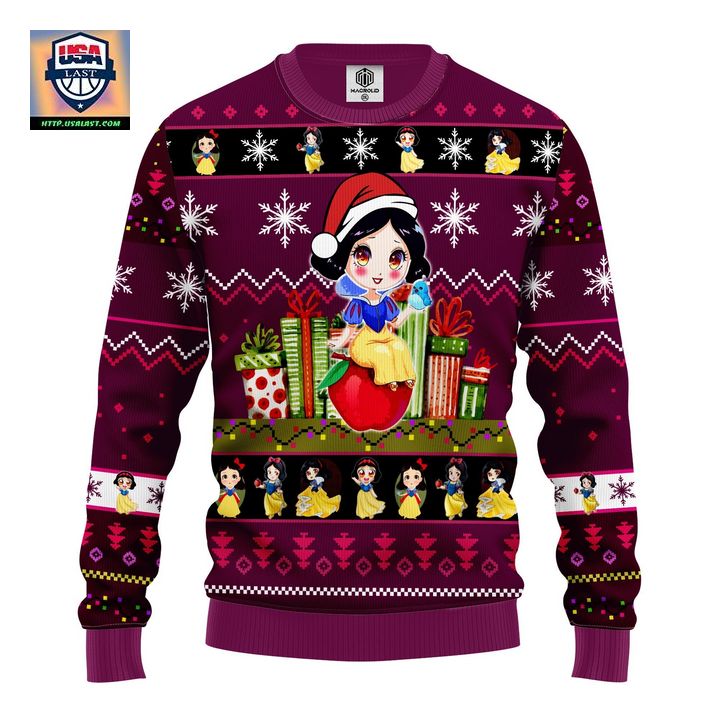 Snow White Ugly Christmas Sweater Purple Pink Amazing Gift Idea Thanksgiving Gift