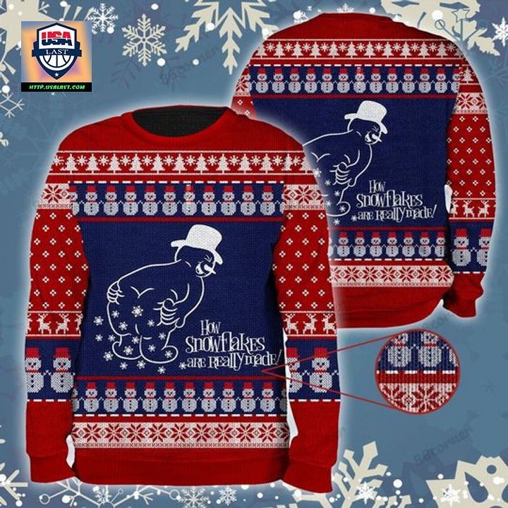 Snowman How Snowflakes Are Really Made Funny Christmas Sweater