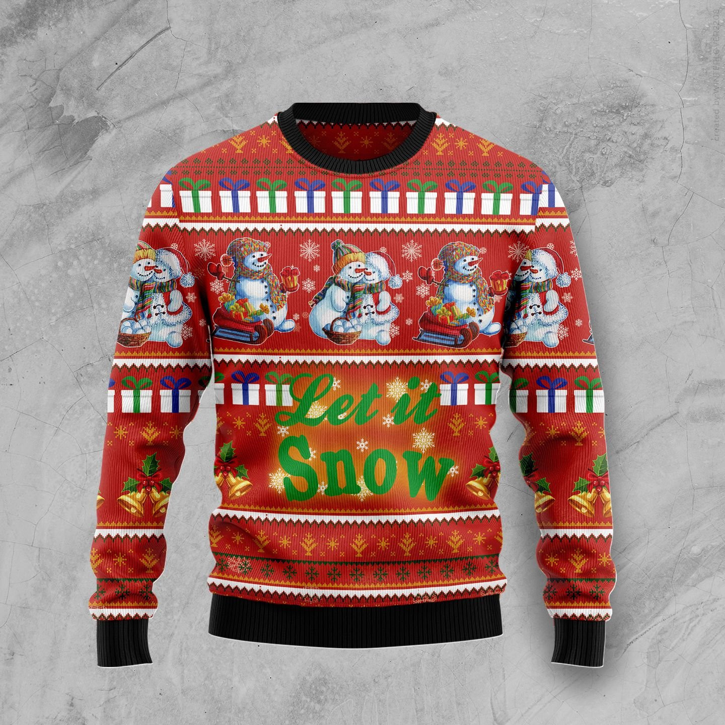 Snowman Let It Snow Ugly Christmas Sweater, Perfect Holiday Gift