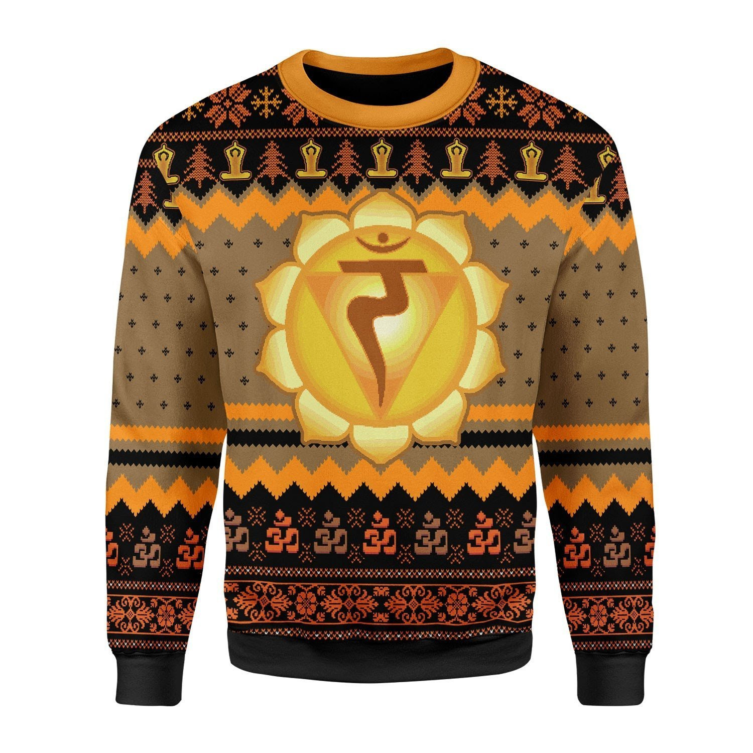 Solar Plexus Chakra Ugly Christmas Sweater, Perfect Holiday Gift